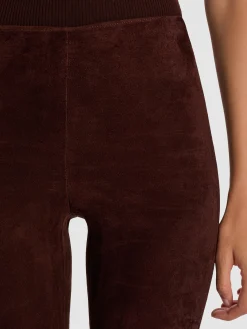Alice and Olivia LEATHER AND SUEDE*LENNOX SUEDE LEGGING DARK CHOCOLATE