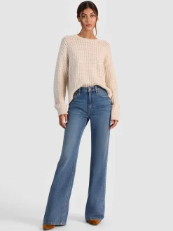 Alice and Olivia PULLOVERS*LIZA SPARKLE PULLOVER DARLA LIGHT INDIGO