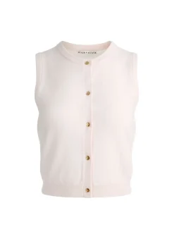 Alice and Olivia CARDIGANS*LOLY BUTTON FRONT CASHMERE VEST BLACK