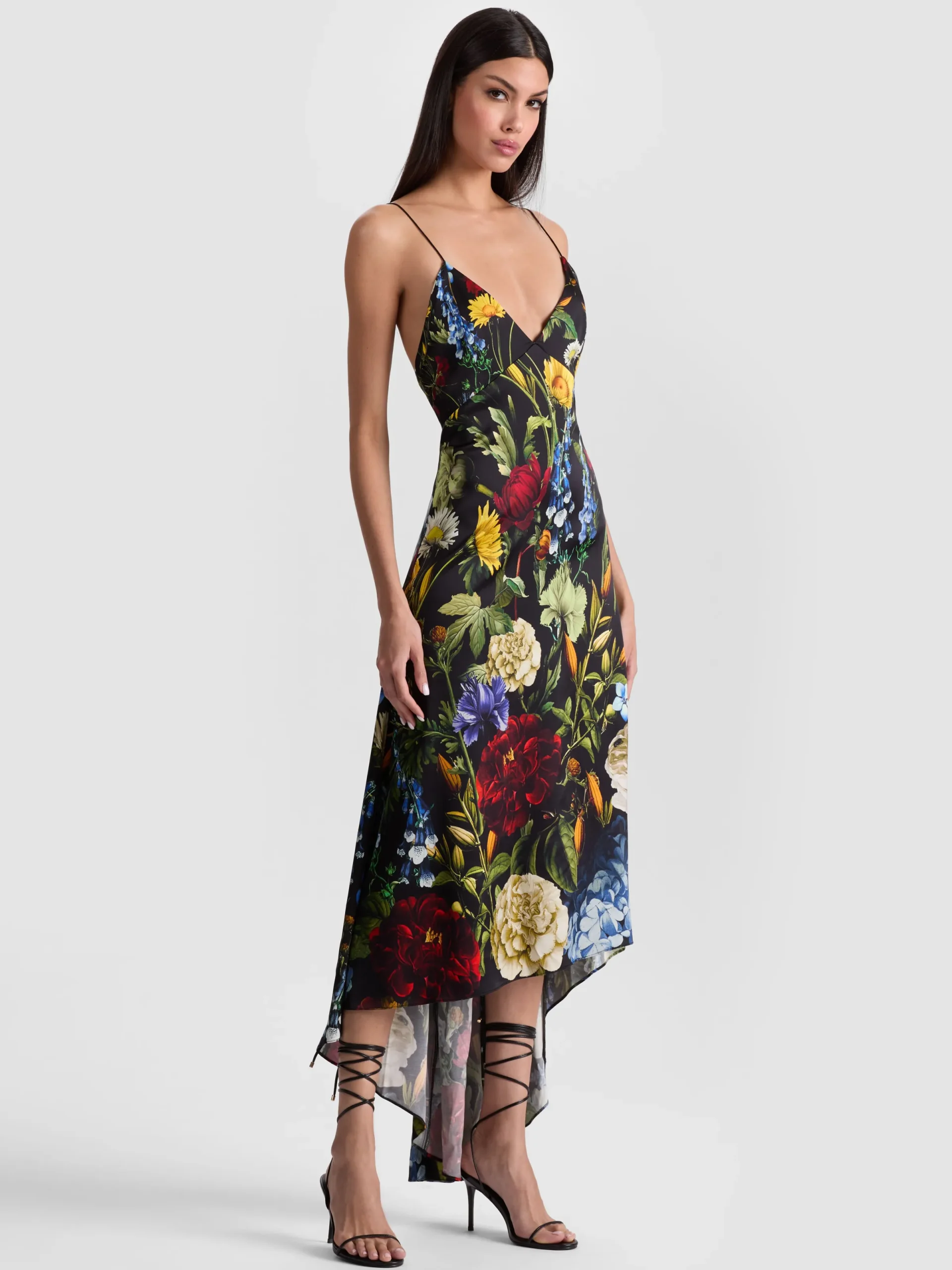 Alice and Olivia MIDI*LUCIANA SLIP DRESS