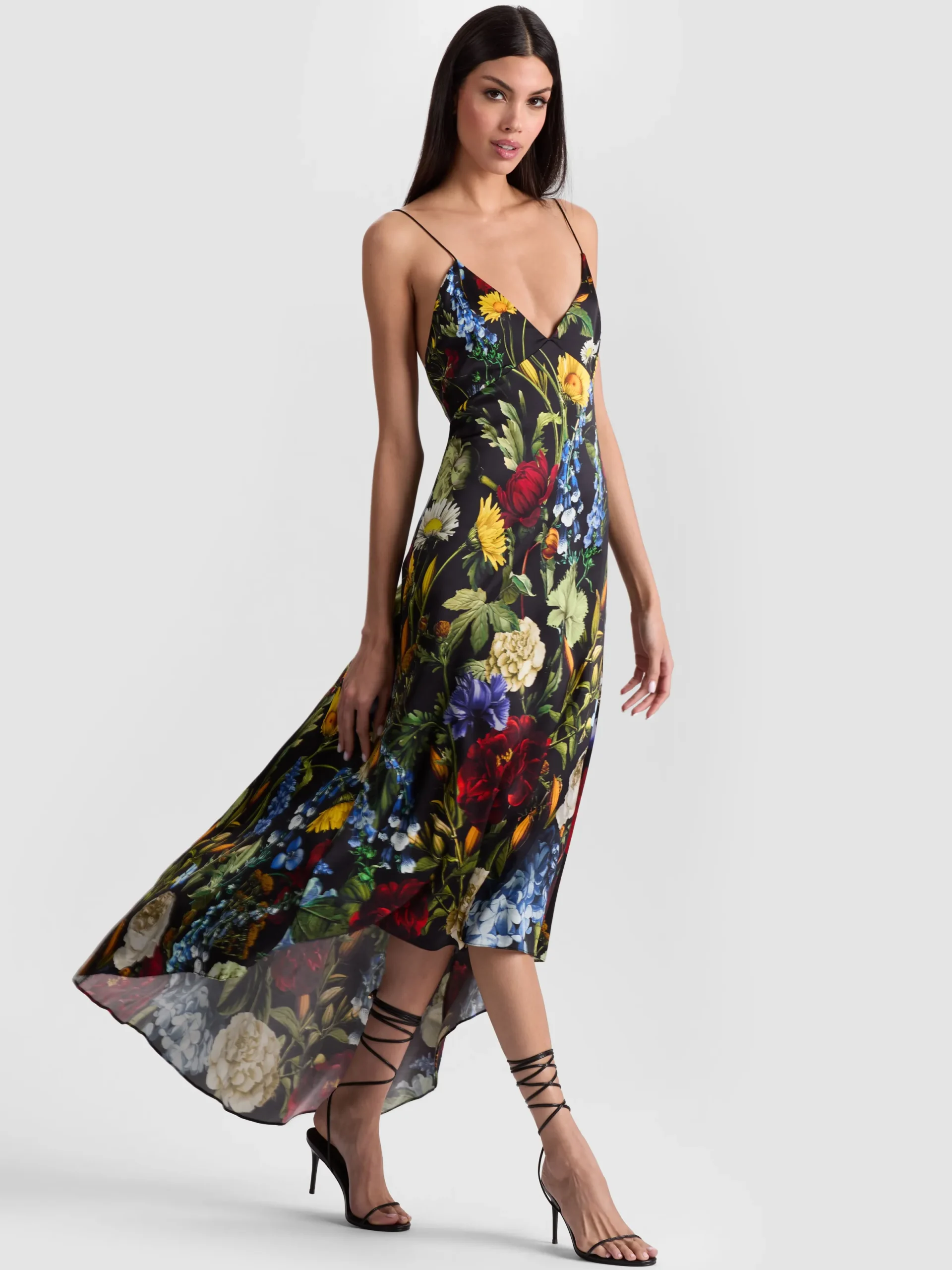 Alice and Olivia MIDI*LUCIANA SLIP DRESS