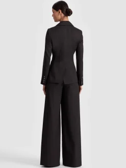 Alice and Olivia BLAZERS*MACEY CINCHED WAIST BLAZER DARK CHOCOLATE/PRALINE