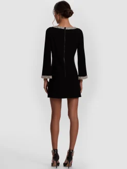 Alice and Olivia MINI*MAILYNN EMBELLISHED TRIM MINI DRESS