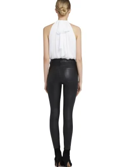 Alice and Olivia ANDREW PANT|JADE MESH BUTTON DOWN*MARIS HALTER TOP BLACK