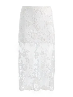 Alice and Olivia MIDI*MEDINE EMBELLISHED LACE MIDI SKIRT CAROLINA BLUE