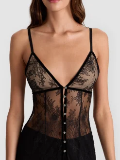 Alice and Olivia BLOUSES*MELODIE LACE MAXI TOP WHITE