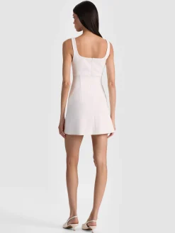 Alice and Olivia MINI*MIKAELA MINI DRESS OFF WHITE
