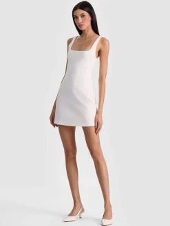 Alice and Olivia MINI*MIKAELA MINI DRESS OFF WHITE