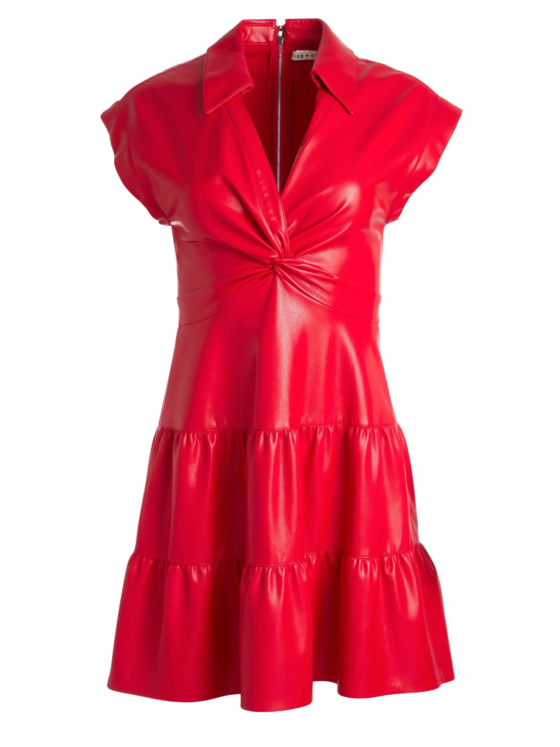 Alice and Olivia MINI*MILA VEGAN MINI DRESS BRIGHT RUBY