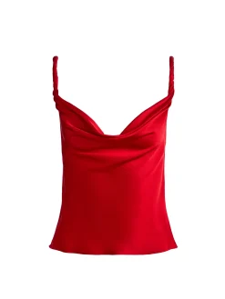 Alice and Olivia TANKS*MONIQUE TWIST STRAP TANK ALMOND