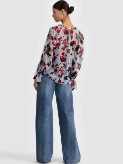 Alice and Olivia BLOUSES*MORANNE BLOUSE GREY MINERAL