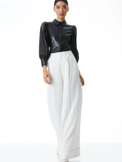 Alice and Olivia NATIONAL BOSS DAY*NADINE VEGAN TOP BLACK