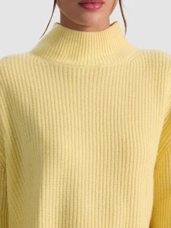 Alice and Olivia PULLOVERS*NANCE CASHMERE TURTLENECK PRALINE/ECRU