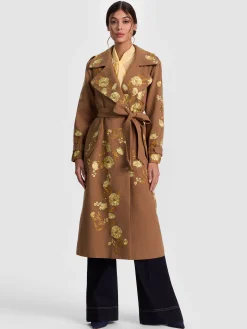 Alice and Olivia COATS*NEVADA EMBROIDERED TRENCH COAT