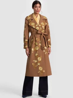 Alice and Olivia COATS*NEVADA EMBROIDERED TRENCH COAT