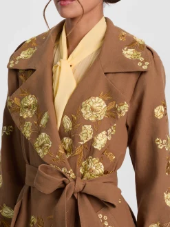 Alice and Olivia COATS*NEVADA EMBROIDERED TRENCH COAT