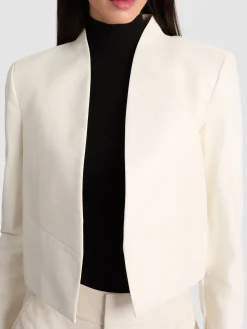 Alice and Olivia LEATHER + SUEDE*NEW HARVEY LEATHER JACKET MOCHA