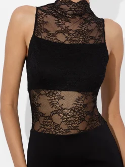 Alice and Olivia MAXI*NICHOL LACE MAXI DRESS OFF WHITE