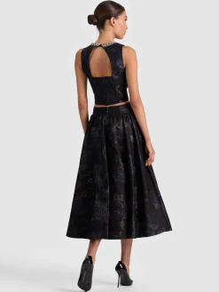 Alice and Olivia MIDI*NILDA VOLUMONOUS SKIRT OXBLOOD