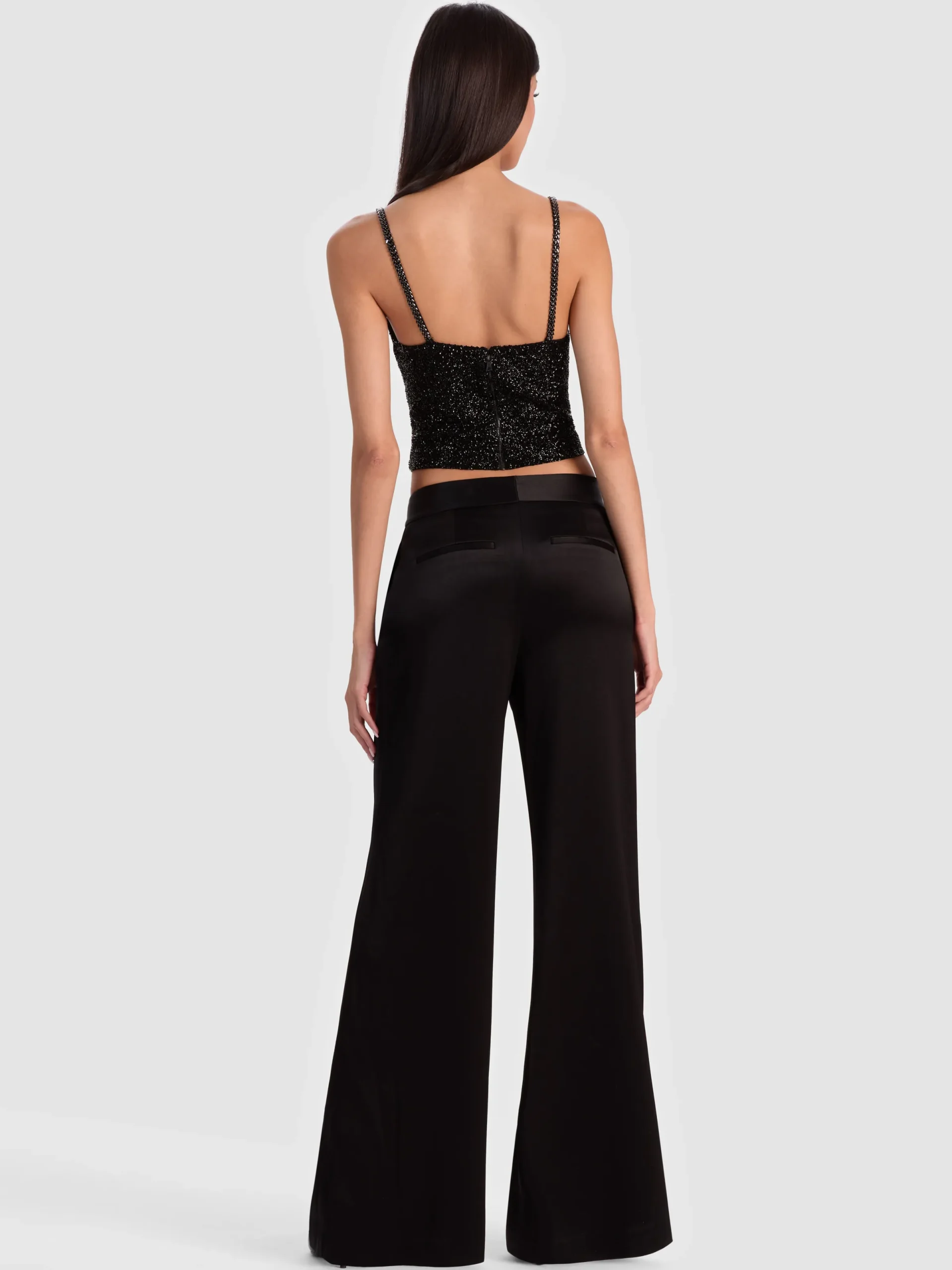 Alice and Olivia TANKS*NINA EMBELLISHED BUSTIER TOP MIDNIGHT BLUE