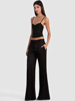 Alice and Olivia TANKS*NINA EMBELLISHED BUSTIER TOP MIDNIGHT BLUE