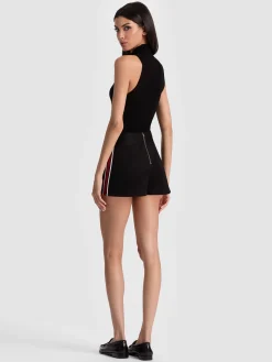 Alice and Olivia MINI*NOAH SKORT WITH SIDE STRIPE SOFT WHITE