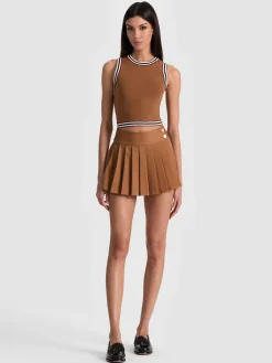 Alice and Olivia MINI*NOAH SKORT WITH SIDE STRIPE TAN