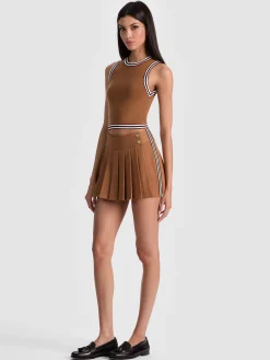 Alice and Olivia MINI*NOAH SKORT WITH SIDE STRIPE TAN