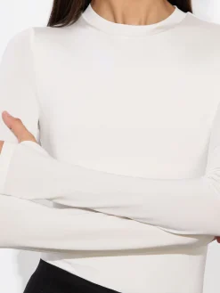 Alice and Olivia BODYSUITS*OLEA LONG SLEEVE BODYSUIT BLACK