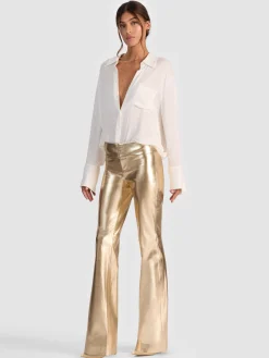 Alice and Olivia VEGAN*OLIVIA VEGAN BOOTCUT PANT BLACK