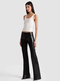 Alice and Olivia VEGAN*OLIVIA VEGAN BOOTCUT PANT DARK OLIVE