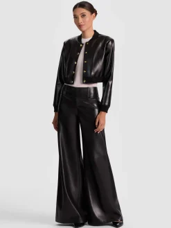 Alice and Olivia VEGAN*OLIVIA VEGAN WIDE LEG PANT BLACK