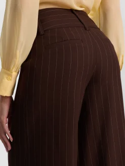 Alice and Olivia WIDE LEG*OLIVIA WIDE LEG PANT DARK CHOCOLATE/PRALINE