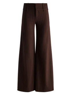 Alice and Olivia WIDE LEG*OLIVIA WIDE LEG PANT DARK CHOCOLATE/PRALINE