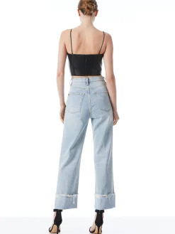 Alice and Olivia CROP TOPS*PEARLE VEGAN BUSTIER BLACK