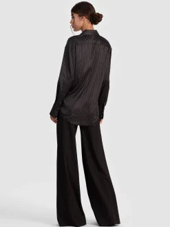 Alice and Olivia BLOUSES*PERFECT BUTTON DOWN BLACK/OFF WHITE