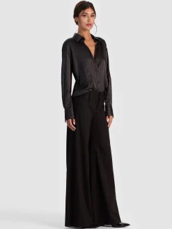 Alice and Olivia BLOUSES*PERFECT BUTTON DOWN BLACK/OFF WHITE