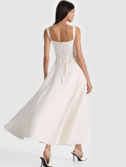 Alice and Olivia MIDI*POLLY FLARED MIDI DRESS ENGLISH ROSE