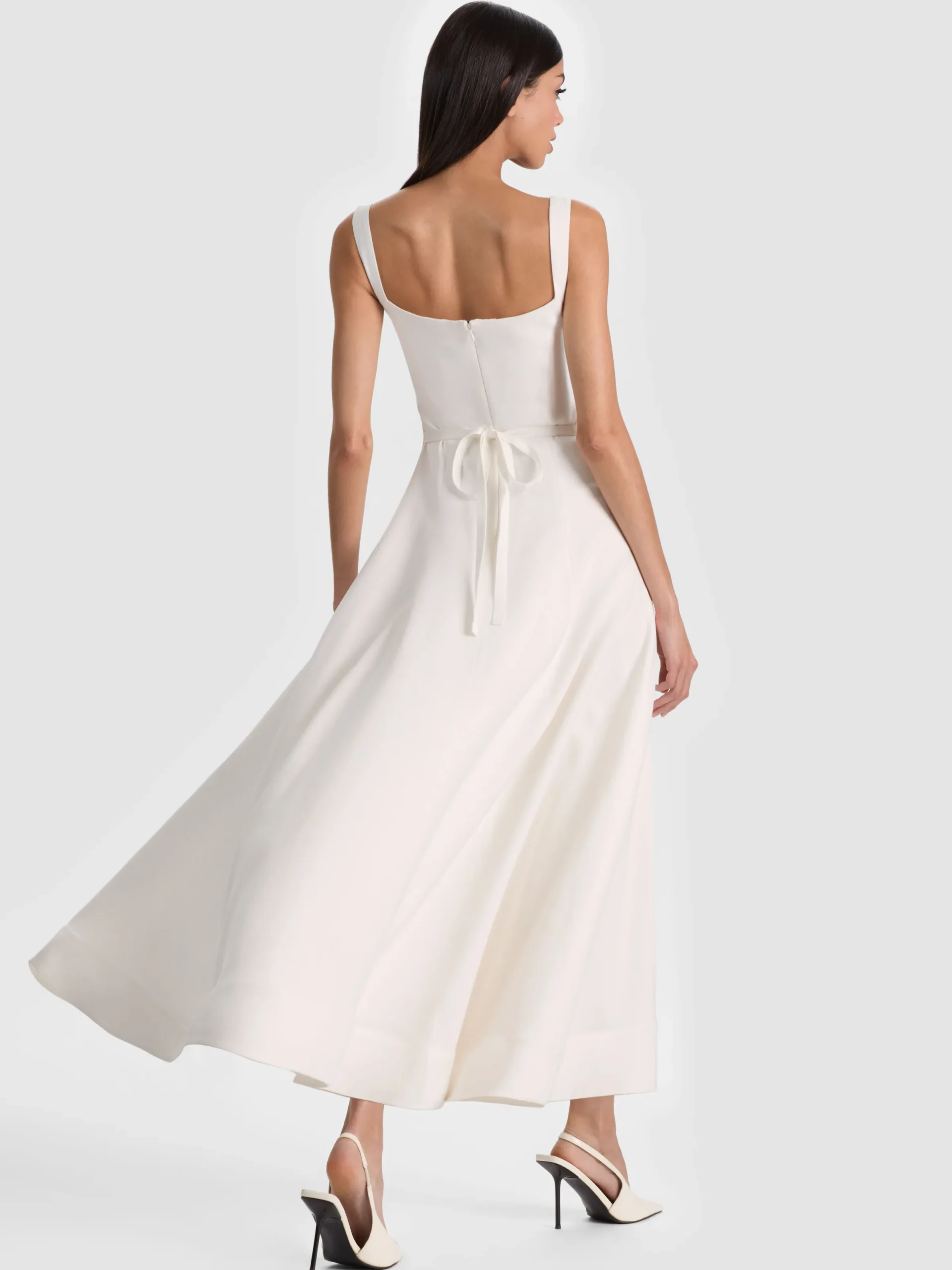 Alice and Olivia MIDI*POLLY FLARED MIDI DRESS ENGLISH ROSE