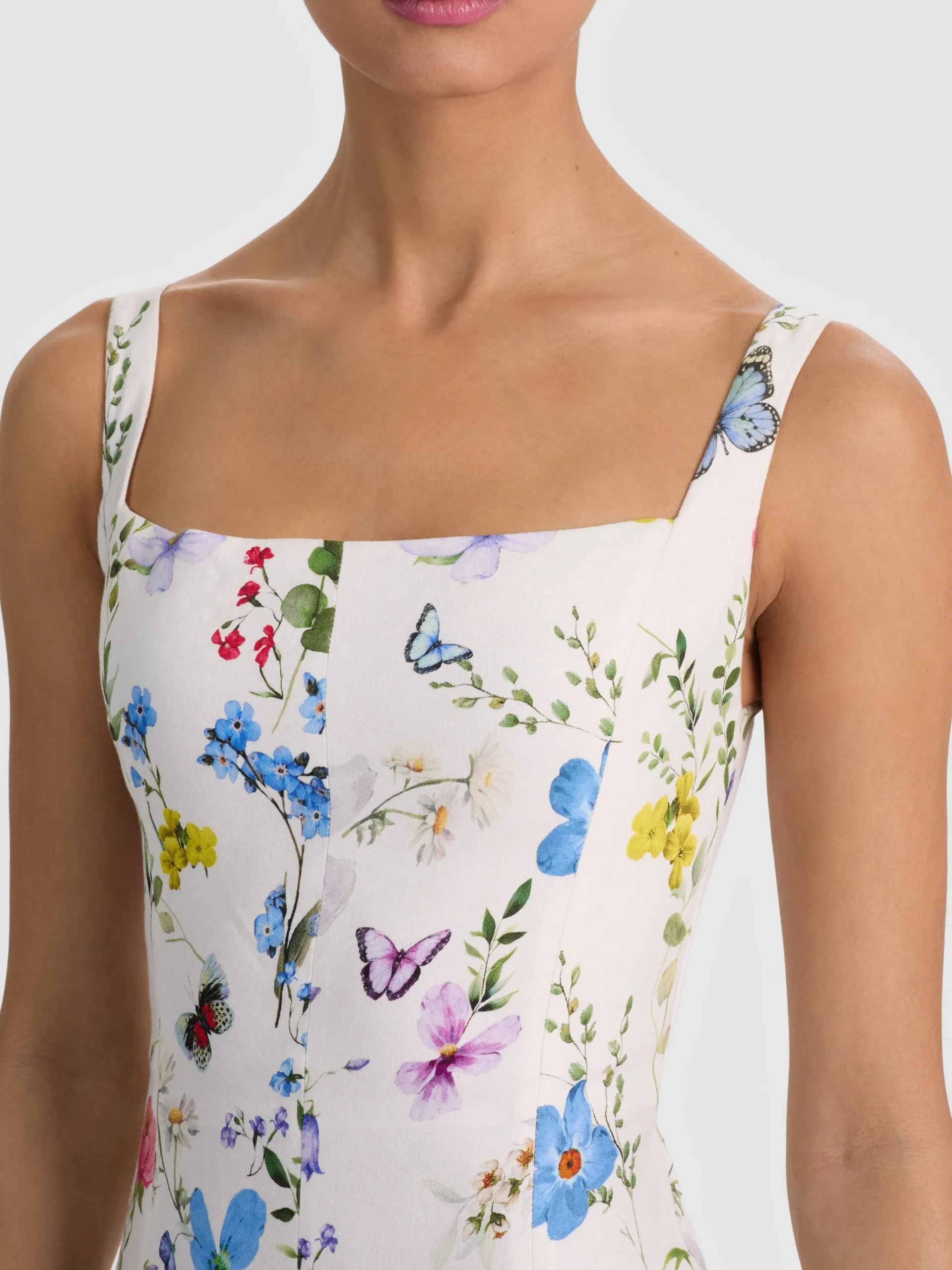 Alice and Olivia MIDI*POLLY FLARED MIDI DRESS