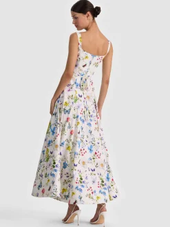 Alice and Olivia MIDI*POLLY FLARED MIDI DRESS