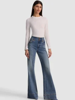 Alice and Olivia PULLOVERS*PORLA COLLARED SWEATER PRALINE/ECRU