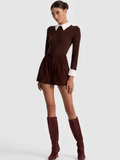 Alice and Olivia PULLOVERS*PORLA COLLARED SWEATER BLACK