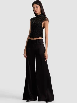 Alice and Olivia CROP TOPS*PRIA EMBELLISHED TOP OFF WHITE