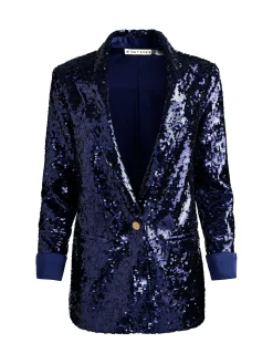 Alice and Olivia BLAZERS*QUINCY SEQUIN BLAZER DARK OLIVE