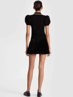 Alice and Olivia PULLOVERS*RAMONA EMBELLISHED POLO ECRU
