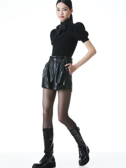 Alice and Olivia SHORTS*REAGAN VEGAN SHORT DARK CHOCOLATE