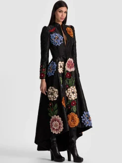 Alice and Olivia COATS*RENATA EMBELLISHED MAXI COAT