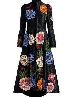 Alice and Olivia COATS*RENATA EMBELLISHED MAXI COAT