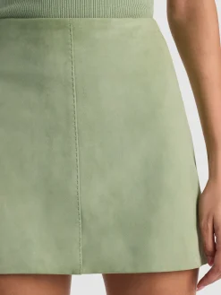 Alice and Olivia MINI*RILEY SUEDE MINI SKIRT ENGLISH ROSE